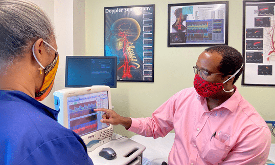 Dr. Aaron Anderson and Vascular Tech Kim Hodge