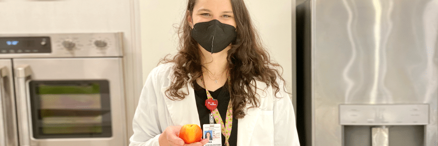 dietitian holding fruit