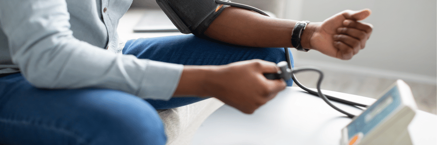 a person checking blood pressure