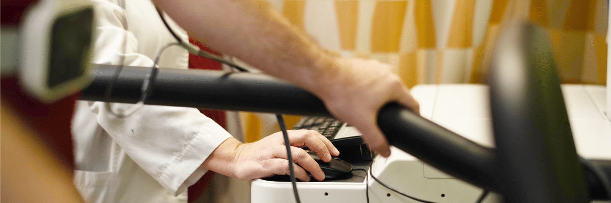 Tech running cardiac stress test